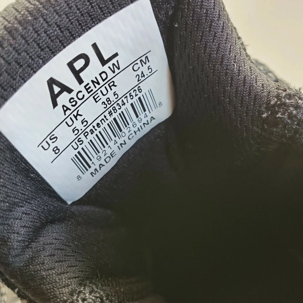 Lululemon APL Reflective Ascend Shoes Black Womens Size 8